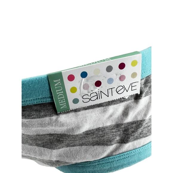 Saint Eve Hipster 516422 Aqua Grey White Stripe Size Medium - Picture 2 of 8
